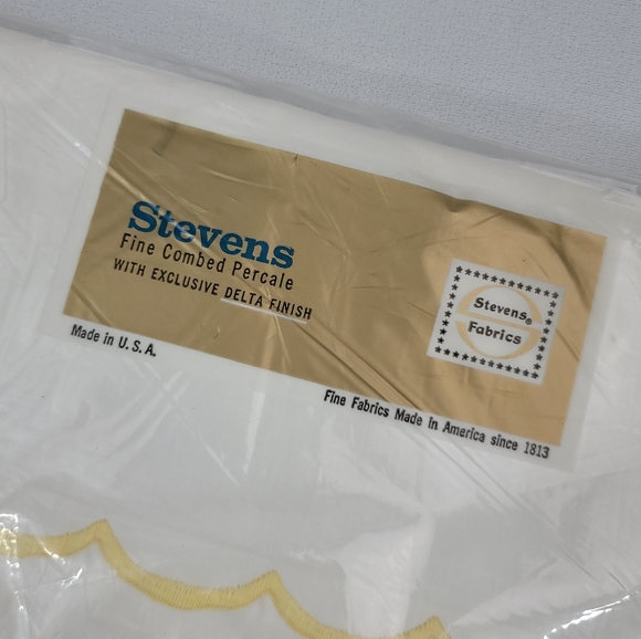 Vtg Stevens Fabrics Fine Combed Percale Double Bed Sheet 81"x108" - Picture 2 of 11